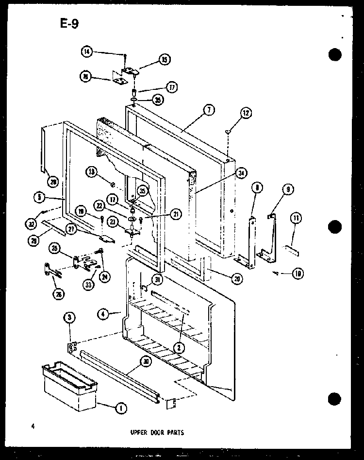 Upper Door Parts Diagram and Parts List for TL20F-P75288-15W  Amana Refrigerator