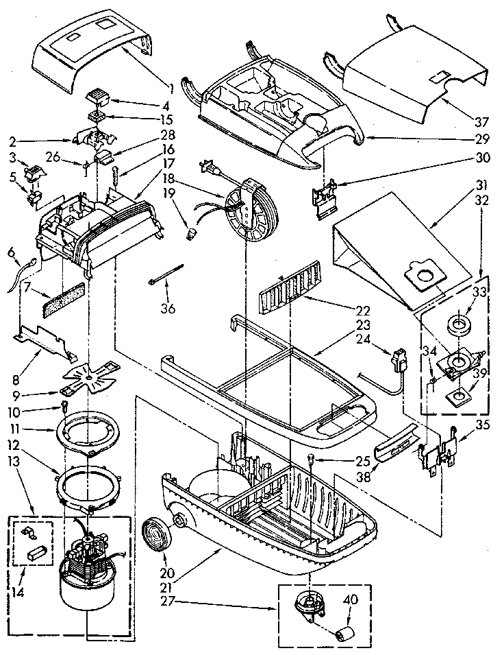 Base Assembly Diagram and Parts List for 1162140190  Kenmore Canister Vacuum