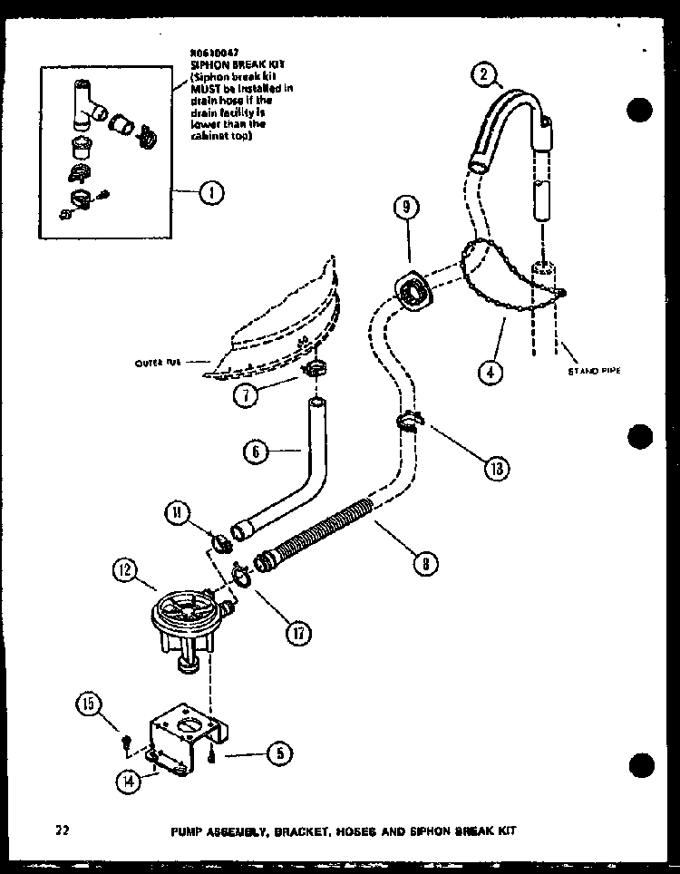 Section 3 Diagram and Parts List for CW9003W P1122805WW Amana Washer
