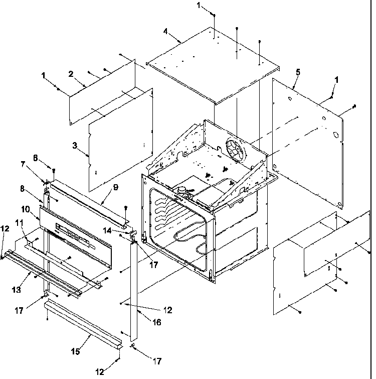Cabinet Diagram and Parts List for AOES2730E-P1132357NE  Amana Wall Oven