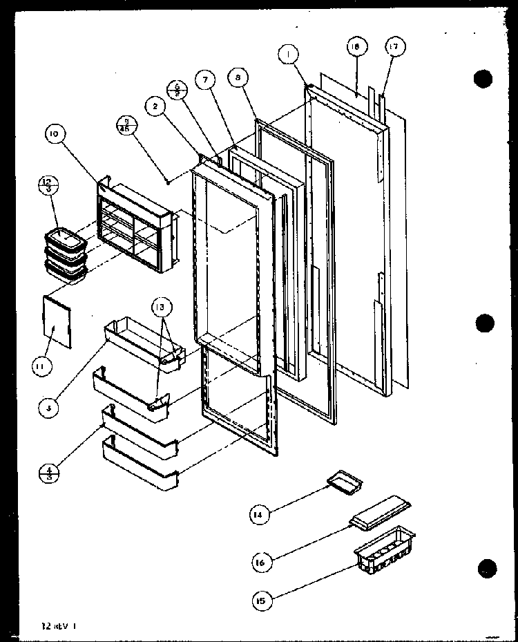 Refrigerator Door Diagram and Parts List for SZD20MPL-P1120204WL  Amana Refrigerator