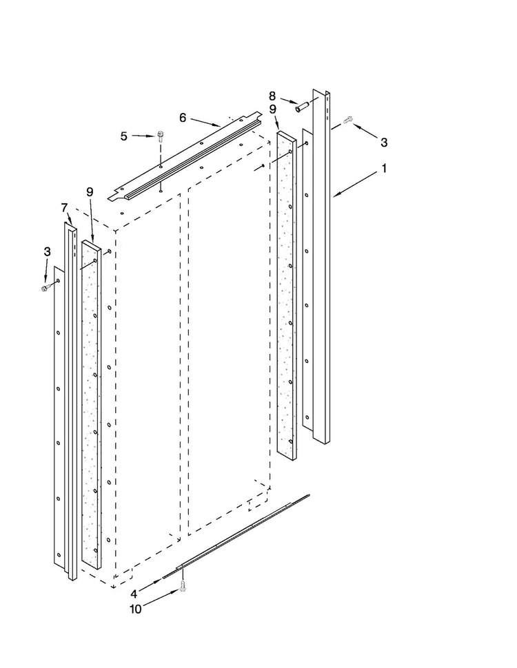 Cabinet Trim Parts Diagram and Parts List for JS48SEDUEA01  Jenn-Air Refrigerator