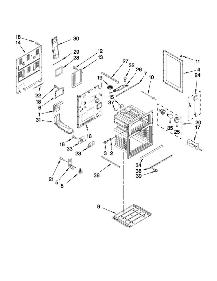 Chassis Parts Diagram and Parts List for MER6775BAS18  Maytag Range