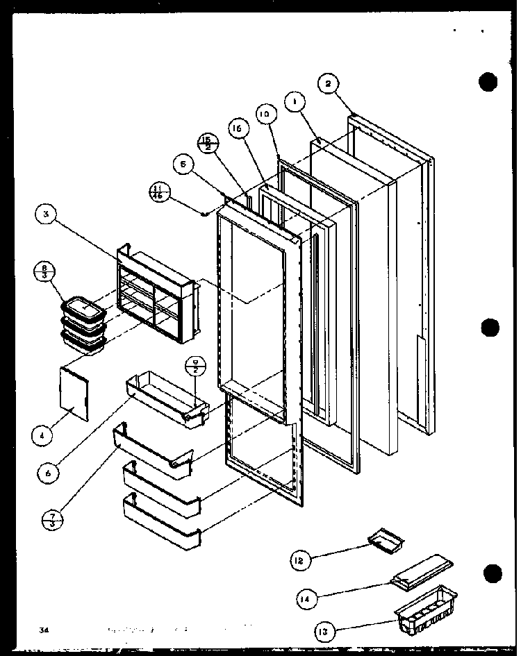 Section 7 Diagram and Parts List for SL22JB-P1116006W  Amana Refrigerator