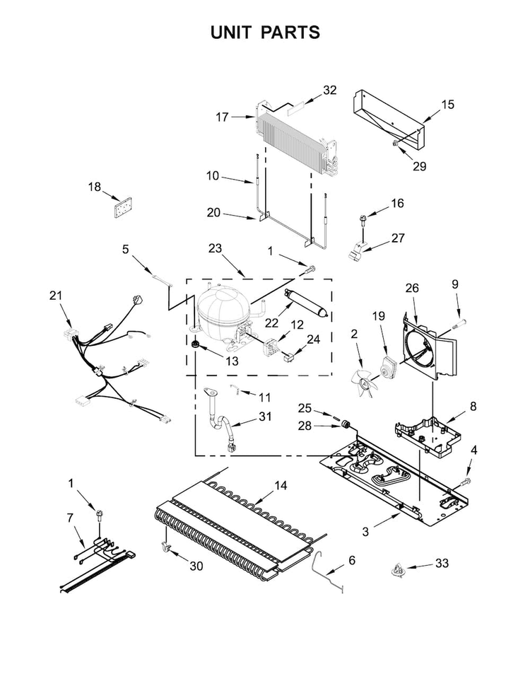 Unit Parts Diagram and Parts List for ABB1921BRM00  Amana Refrigerator