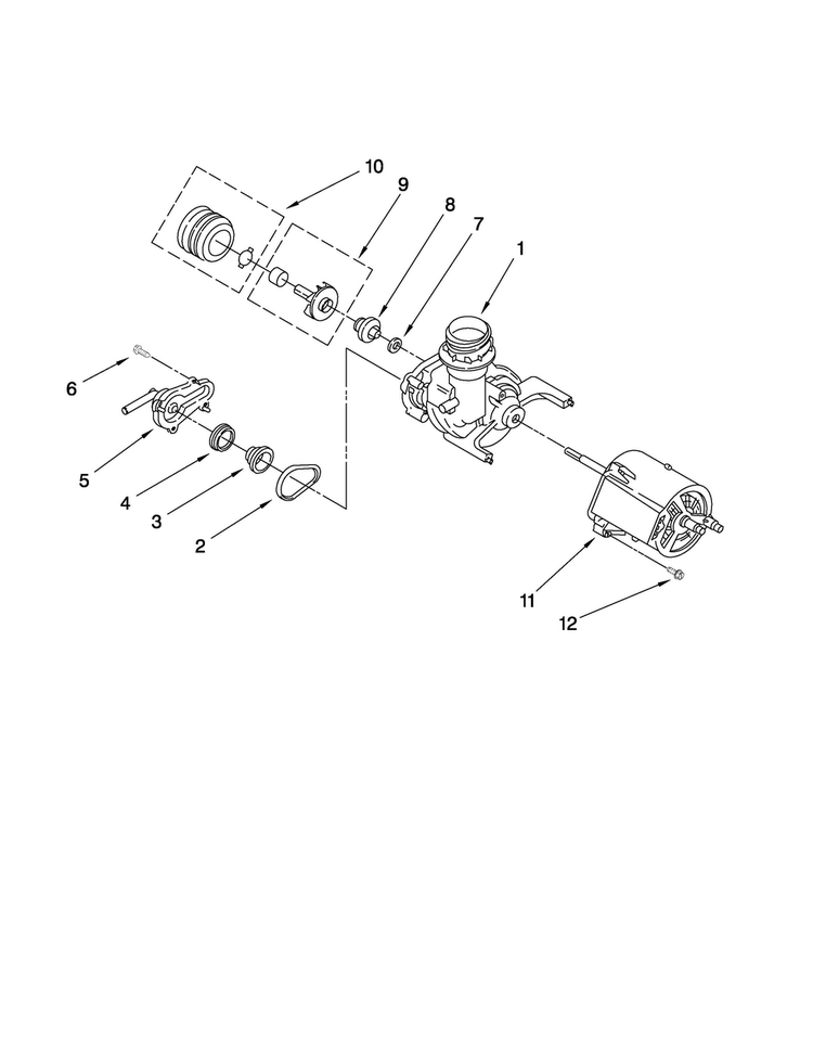 Pump And Motor Parts Diagram and Parts List for MDB3601BWS1  Maytag Dishwasher