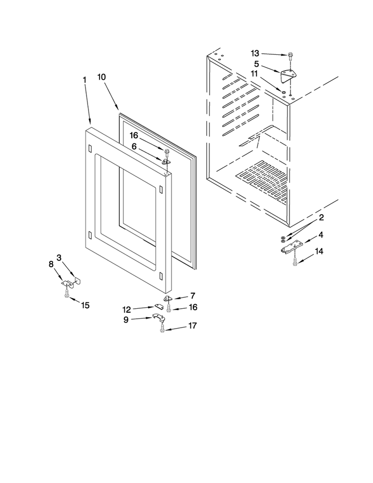 Door Parts Diagram and Parts List for JUB248RBCX03  Jenn-Air Wine and Beverage Cooler