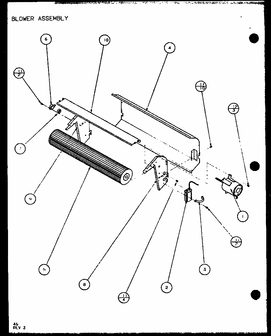 Blower Assembly (pth09300fr/p1103401r) (pth09400fr/p1103501r) Diagram and Parts List for PTH12300ER P9812615R Amana Air Conditioner