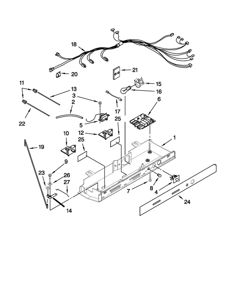 Control Parts Diagram and Parts List for MSD2573VEW00  Maytag Refrigerator