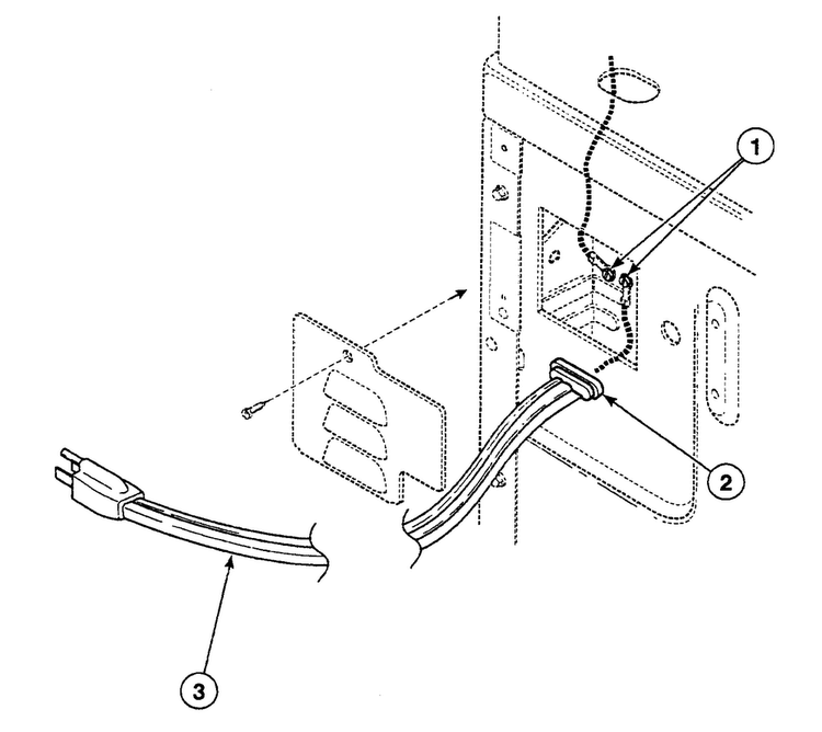 Power Cord Diagram and Parts List for SSGA19LJ  Speed Queen Dryer