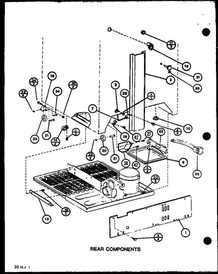 Section 1 Diagram and Parts List for BR20N-P7812526W  Amana Refrigerator