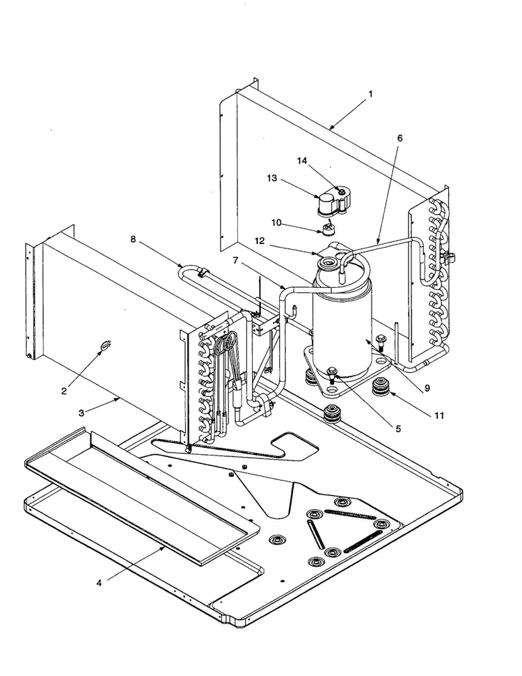 Compressor Assembly Diagram and Parts List for RC10010C1DR REV A Amana Air Conditioner