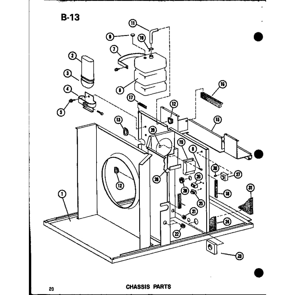 Chassis Parts 3 Diagram and Parts List for EPCG6017-3B P67470-8C Amana Air Conditioner