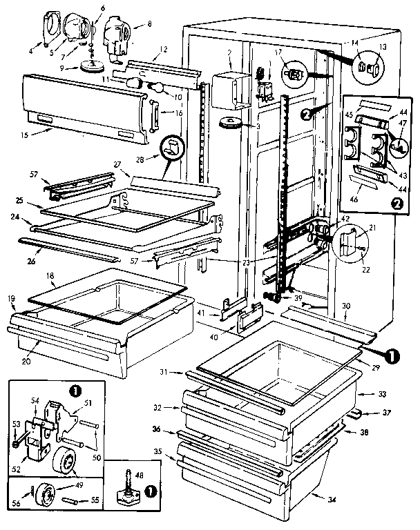 Fresh Food Compartment Diagram and Parts List for JRS226B MAQ21B Jenn-Air Refrigerator