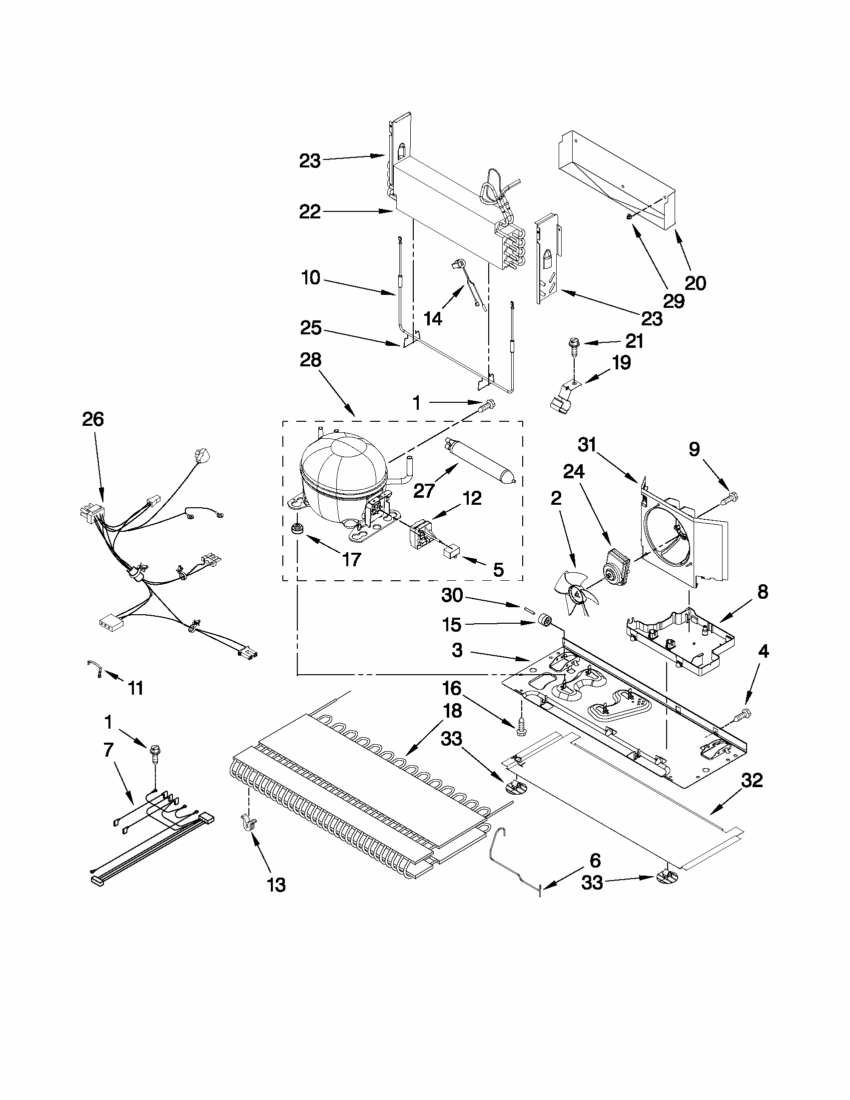 Unit Parts Diagram and Parts List for G37026FEAW3  Maytag Refrigerator