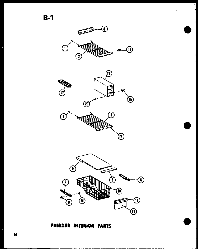 Freezer Interior Parts Diagram and Parts List for SRI22E-1-C-P74870-26WC  Amana Refrigerator