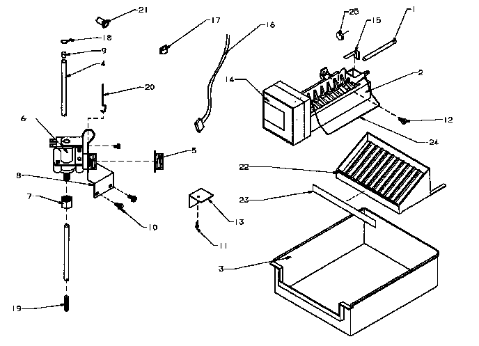 Add-on Ice Maker Assembly Diagram and Parts List for IC2-IC2-ASSEMBLY  Amana Ice Maker