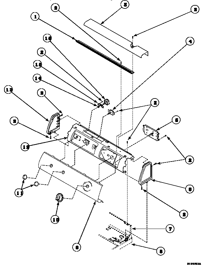Section 2 Diagram and Parts List for LE8517W2B-PLE8517W2B  Amana Dryer
