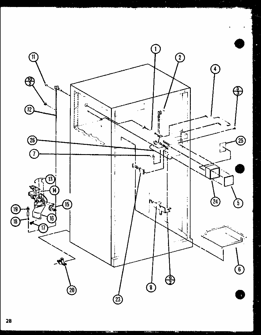 Section 12 Diagram and Parts List for TX18N-P1106212W  Amana Refrigerator