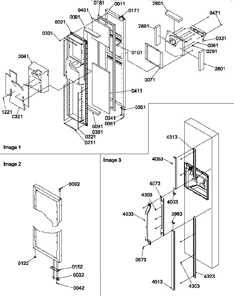 Freezer Door Diagram and Parts List for SRD327S3W-P1312502WW  Amana Refrigerator
