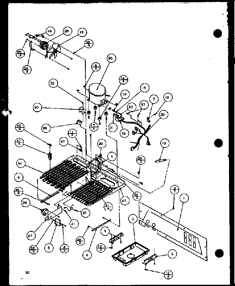 Machine Compartment - Panasonic Diagram and Parts List for 36538-P1121904WL  Amana Refrigerator