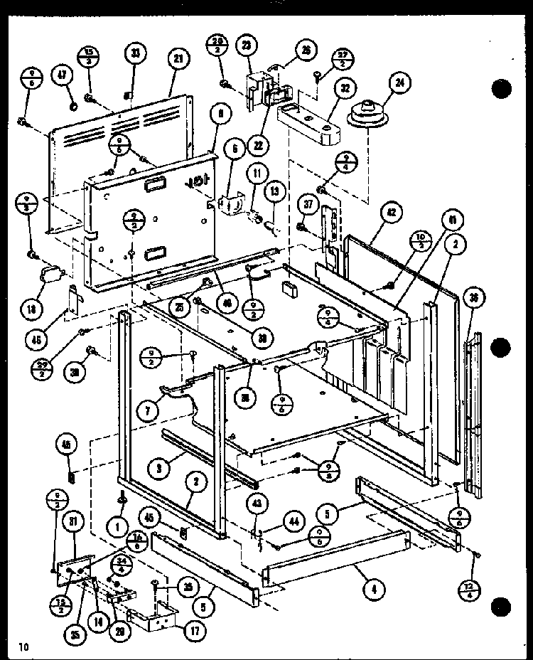 Panel Assembly Diagram and Parts List for ARC-502 P85675-1S Amana Range