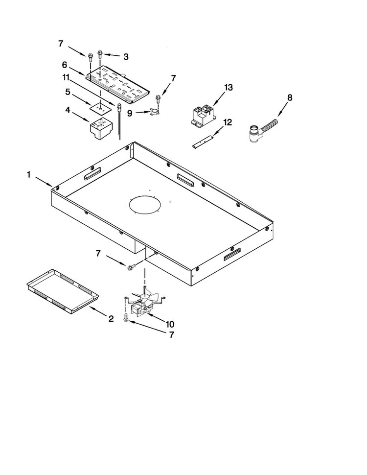 Burner Box Parts Diagram and Parts List for JEC9530BDS13  Jenn-Air Cooktop
