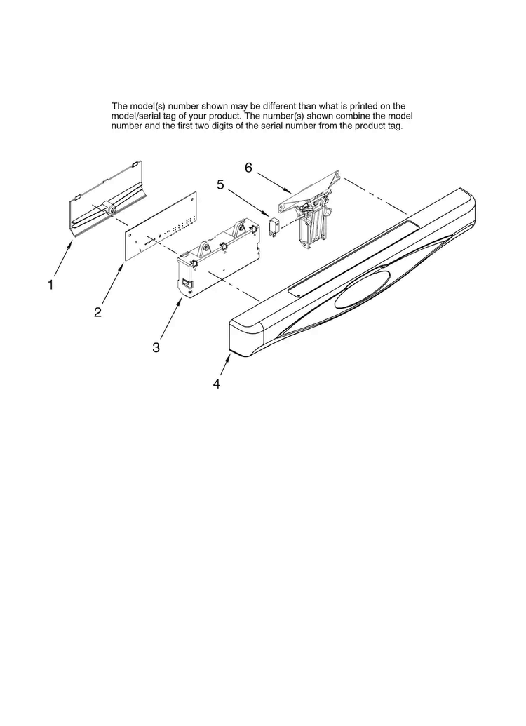 Control Panel Parts Diagram and Parts List for JDB1080AWB41  Jenn-Air Dishwasher