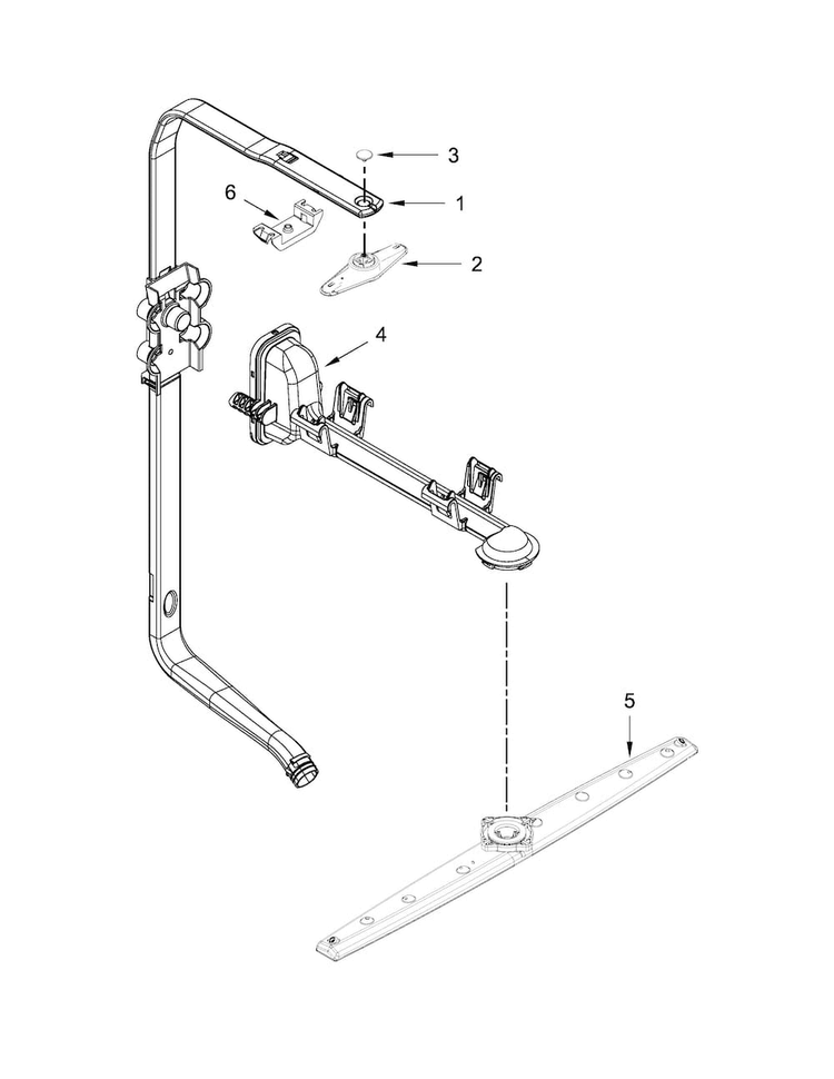 Upper Wash And Rinse Parts Diagram and Parts List for JDB9800CWS1  Jenn-Air Dishwasher