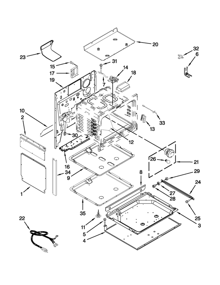 Chassis Parts Diagram and Parts List for MGS5752BDB20  Maytag Range