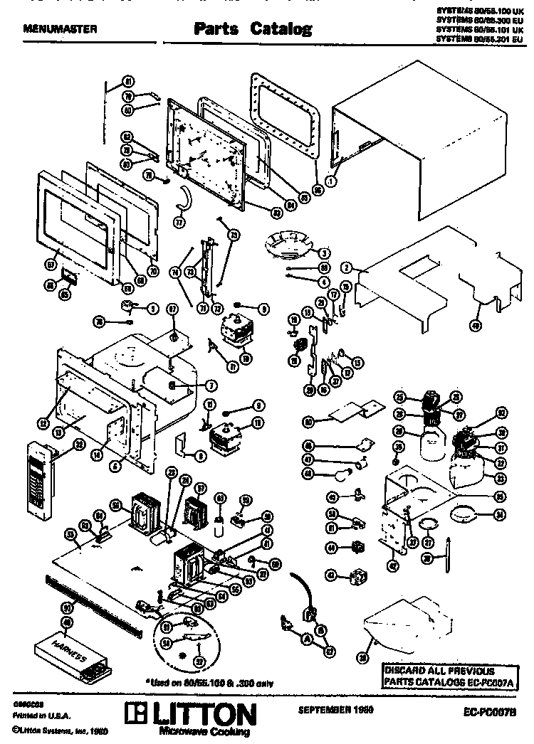 Replacement Parts Diagram and Parts List for 80 55300EU Amana Microwave