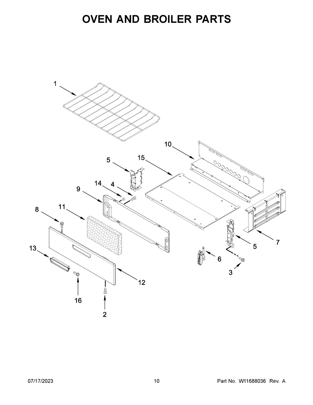 Oven And Broiler Parts Diagram and Parts List for AGR4203MNB0  Amana Range