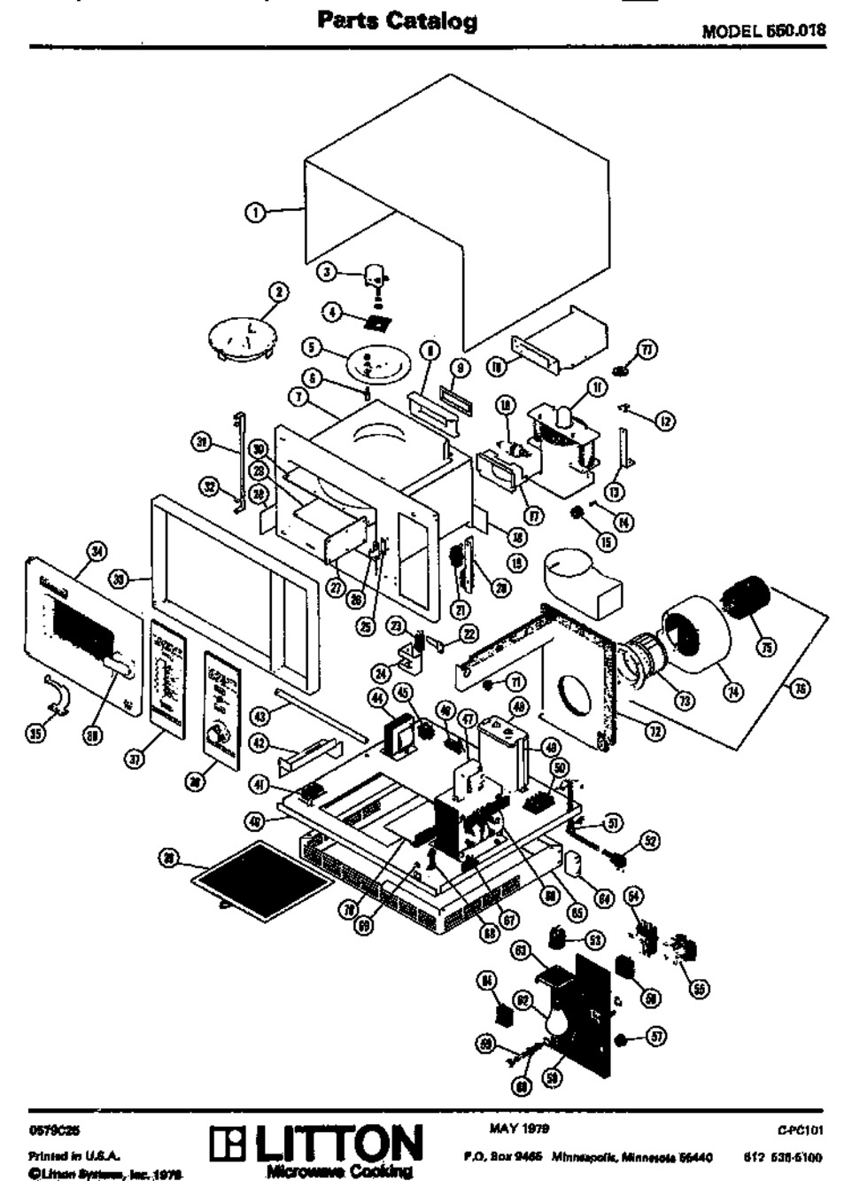 Page 14 Diagram and Parts List for 550018  Maytag Microwave