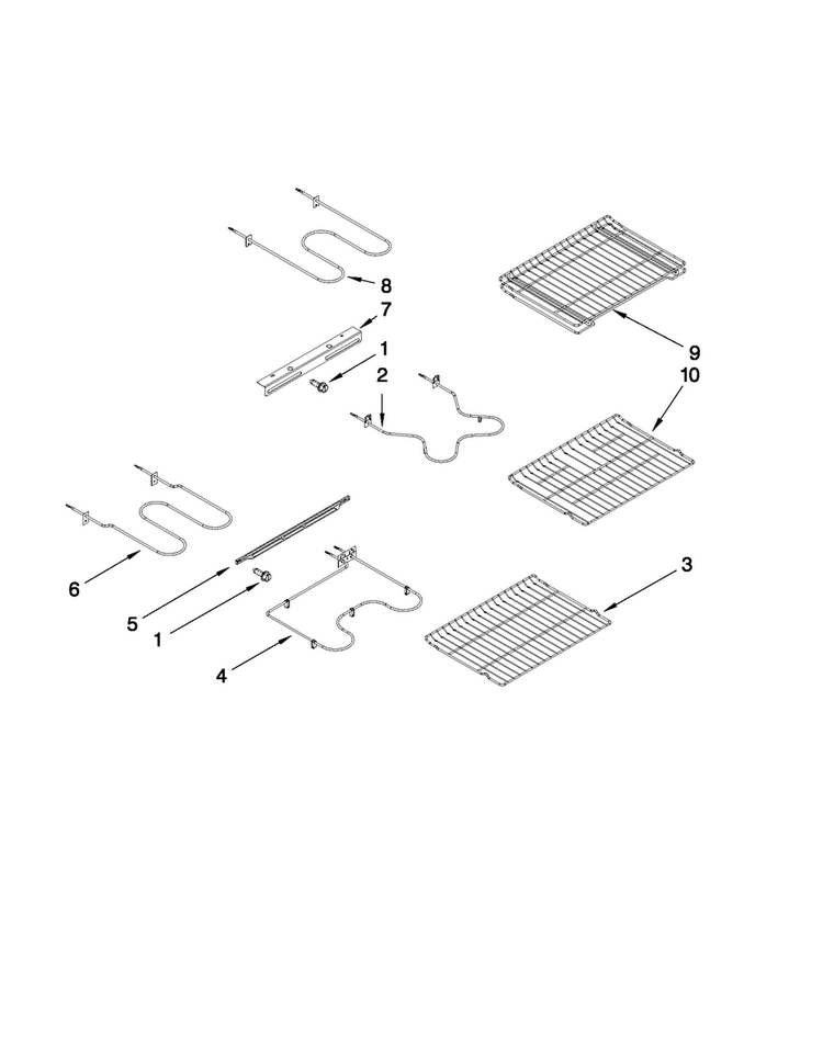Rack And Element Parts Diagram and Parts List for MER6775BAS18  Maytag Range