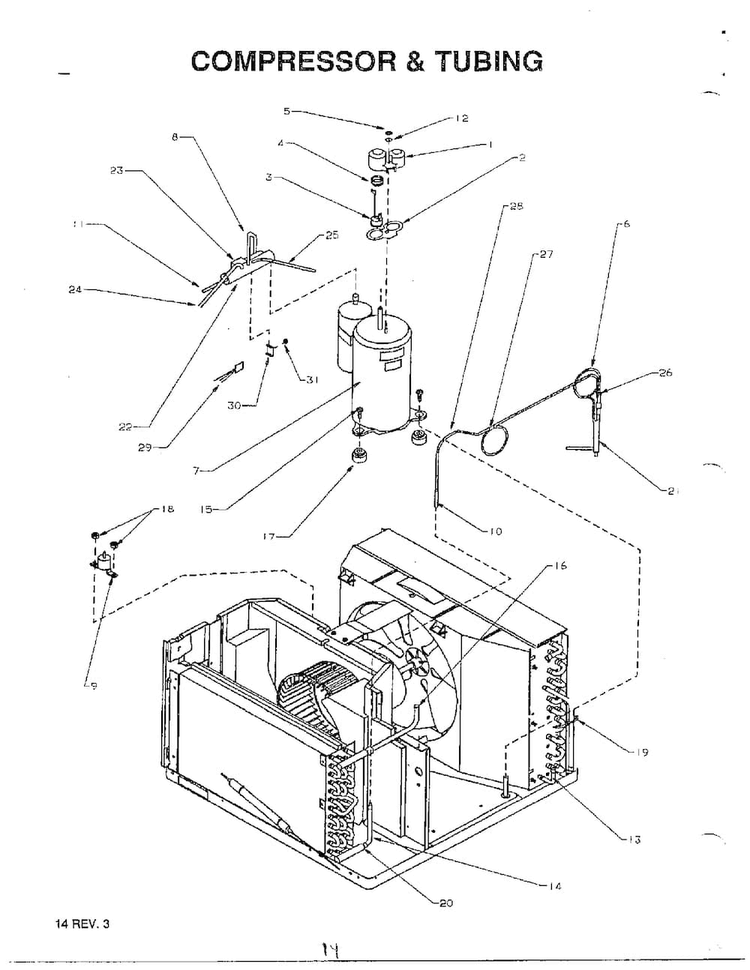 Compressor And Tubing Page 3 Diagram and Parts List for 5787  Amana Air Conditioner