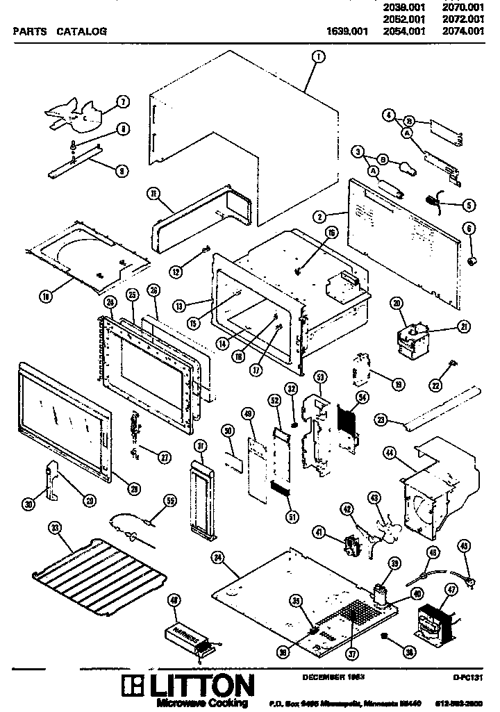 01 - Page 1 Diagram and Parts List for 2074001  Maytag Microwave