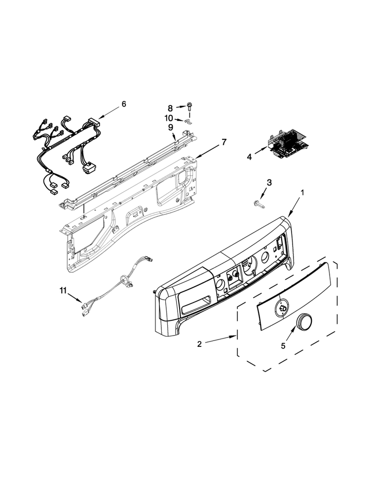 Control Panel Parts Diagram and Parts List for MHW6000AG1  Maytag Washer