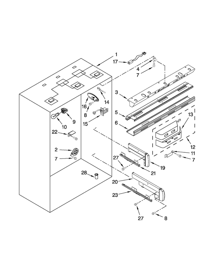 Refrigerator Liner Parts Diagram and Parts List for JB36SSFXLA02  Jenn-Air Refrigerator