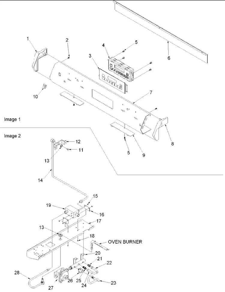 Control Panel And Gas Supply Diagram and Parts List for ARGS7650E-P1130766NE  Amana Range