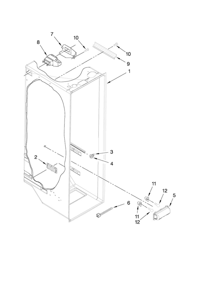 Refrigerator Liner Parts Diagram and Parts List for ASD2522WRD02  Amana Refrigerator