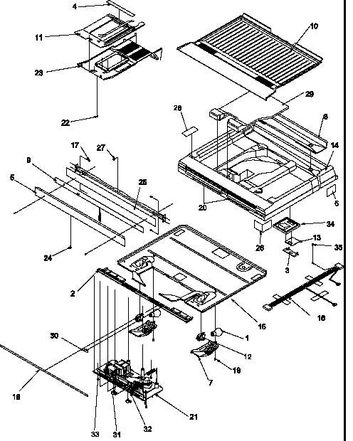 Divider Block Diagram and Parts List for GTA18B2L-P1192602WL  Amana Refrigerator