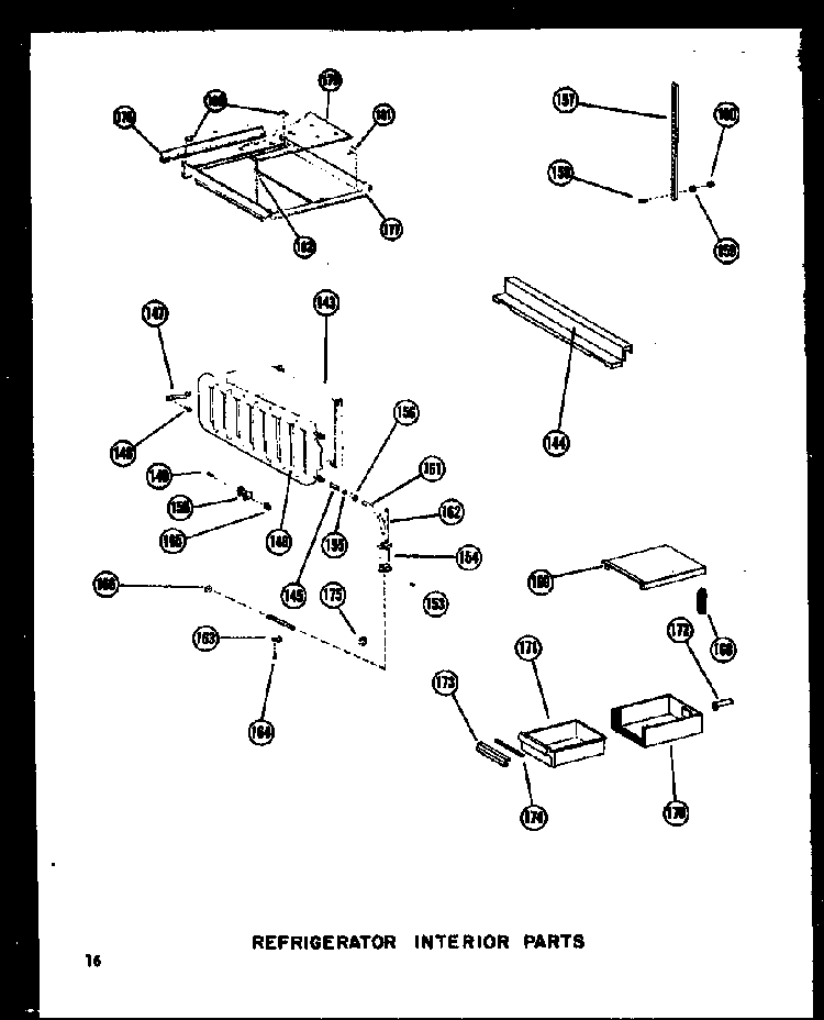 Refrigerator Interior Parts Diagram and Parts List for SRI19A-P60350-6W  Amana Refrigerator