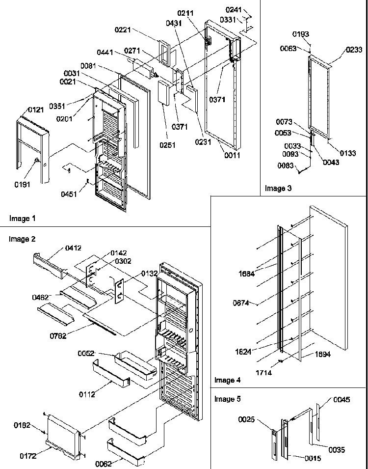 Refrigerator Door Diagram and Parts List for SRDE327S3E-P1184906WE  Amana Refrigerator