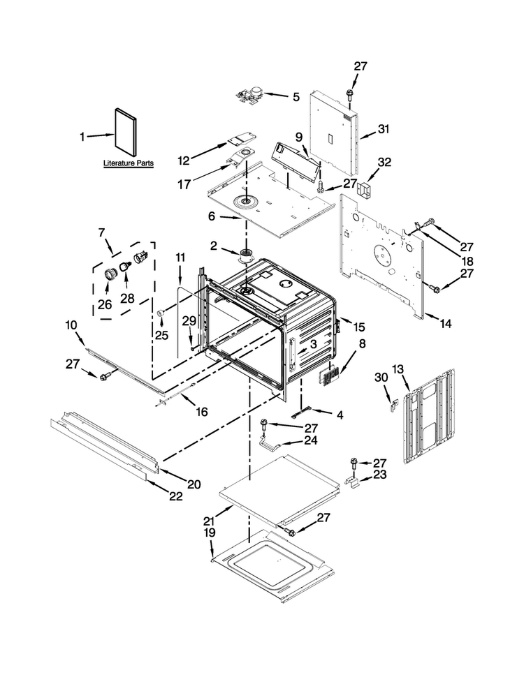Oven Parts Diagram and Parts List for MEW7527DB01  Maytag Wall Oven
