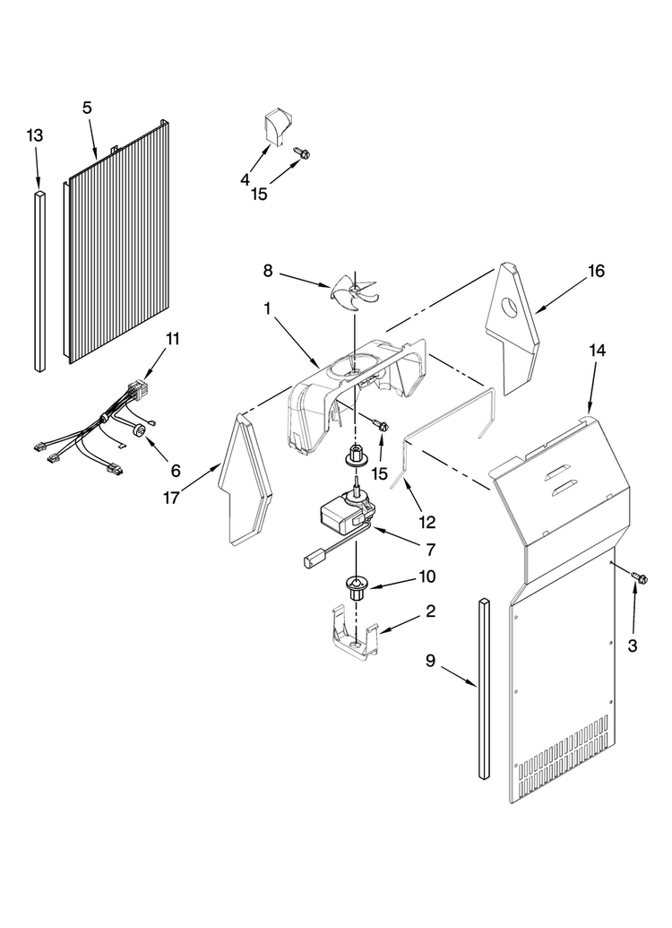 Air Flow Parts, Optional Parts Diagram and Parts List for MSD2242VEU00  Maytag Refrigerator