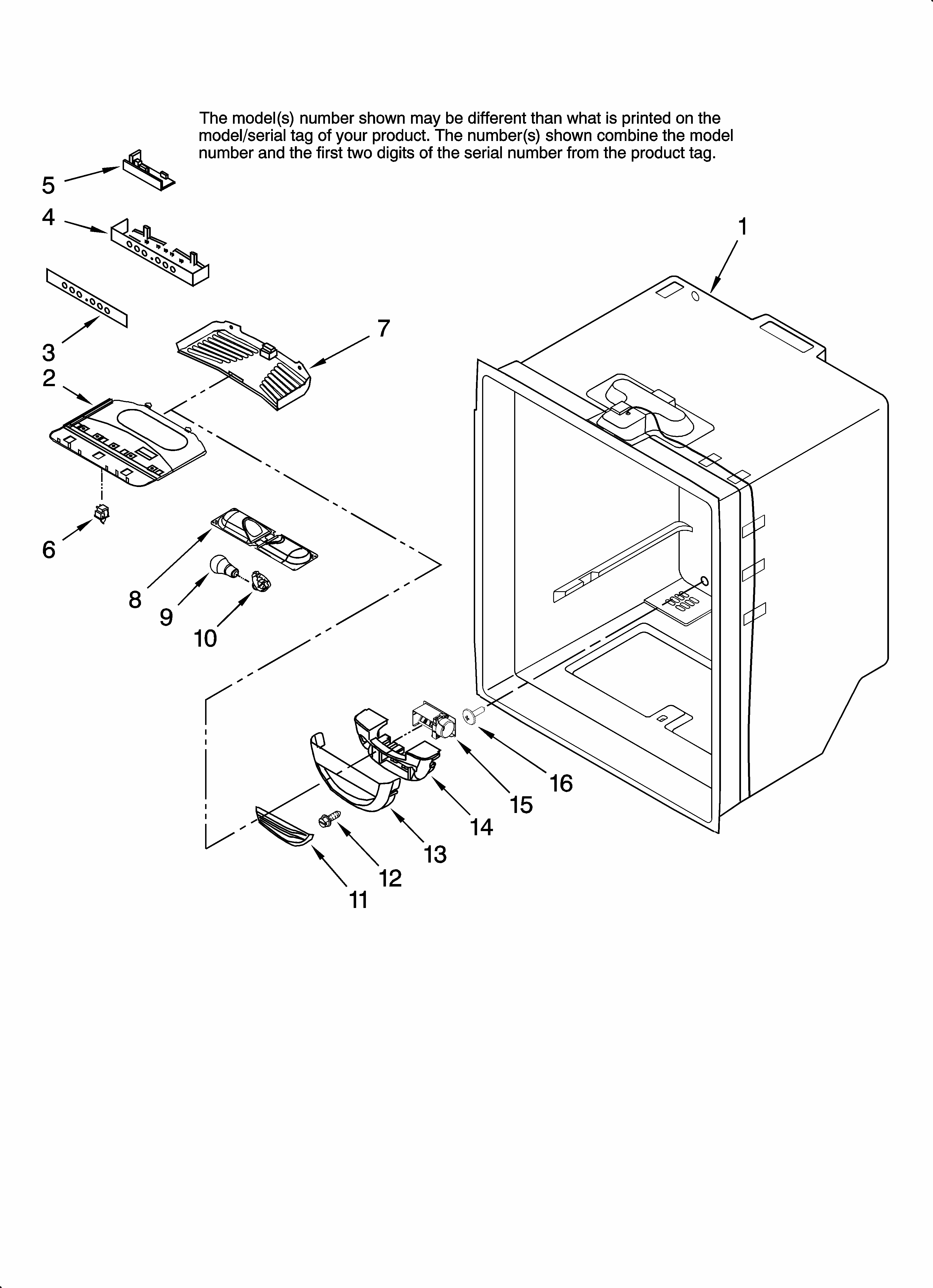 Refrigerator Liner Parts Diagram and Parts List for GB5525PEAW10  Maytag Refrigerator