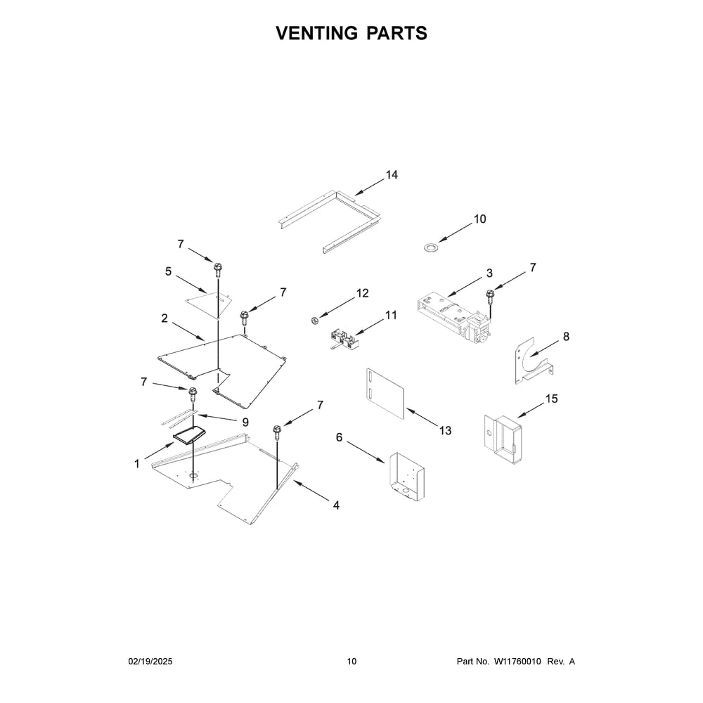 Venting Parts Diagram and Parts List for JPIFC730RM00  Jenn-Air Range