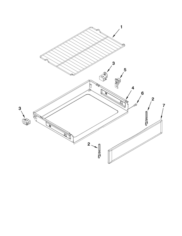 Drawer And Rack Parts Diagram and Parts List for MGR8670AB0  Maytag Range