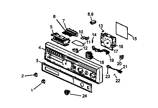 Control Panel Assembly Diagram and Parts List for ADU3000C-P1188327W  Amana Dishwasher