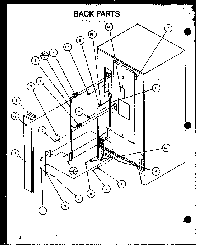 Back Parts Diagram and Parts List for 86855-P1116907WE  Amana Refrigerator